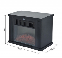 Elektrische openhaard stand compact 1200W Zwart 18 m²