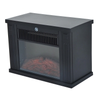 Elektrische openhaard stand compact 1200W Zwart 18 m²