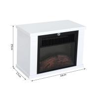 Elektrische openhaard stand compact 1200W Wit 18 m²