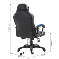 Ergonomische Gaming massage  Bureaustoel  Blauw/Zwart