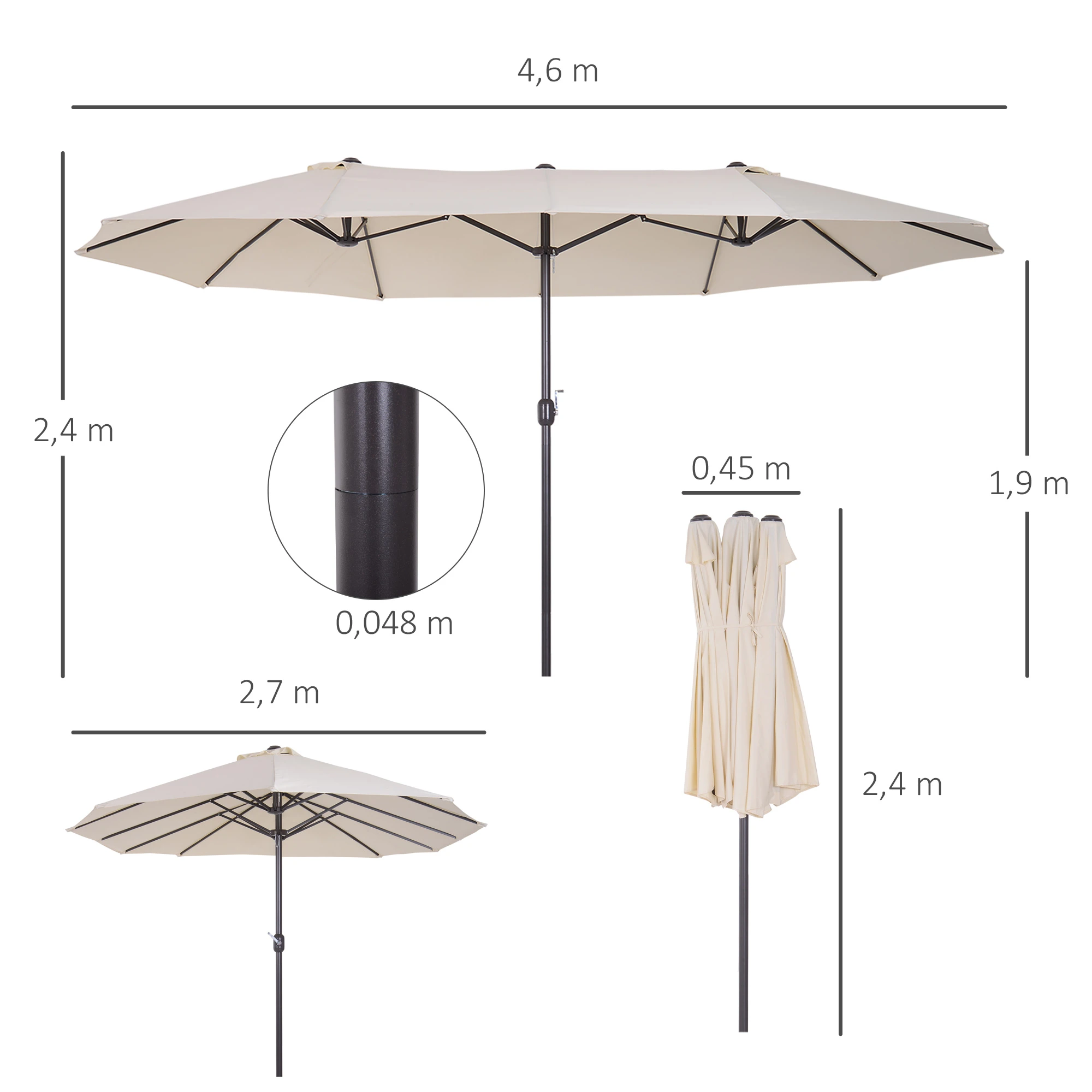Dubbele Parasol 460x270 CREMÉ