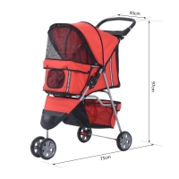 Honden buggy Rood