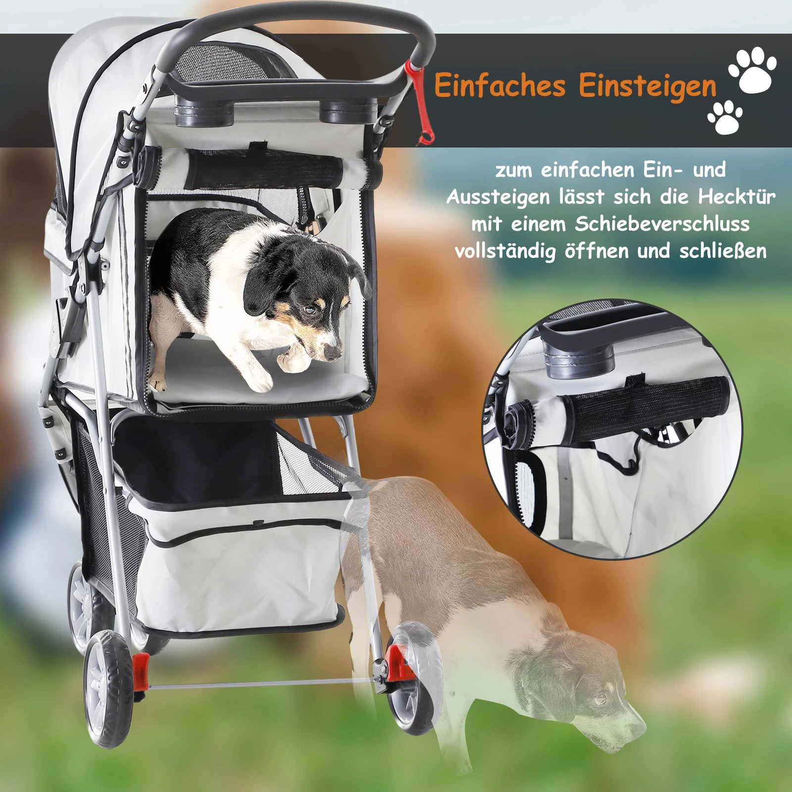 Honden/Katten buggy GRIJS