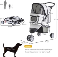 Honden/Katten buggy GRIJS