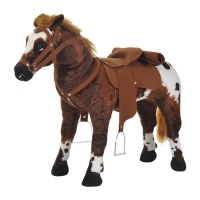 Hobbelpaard kinderen rijpaard knuffel bruin