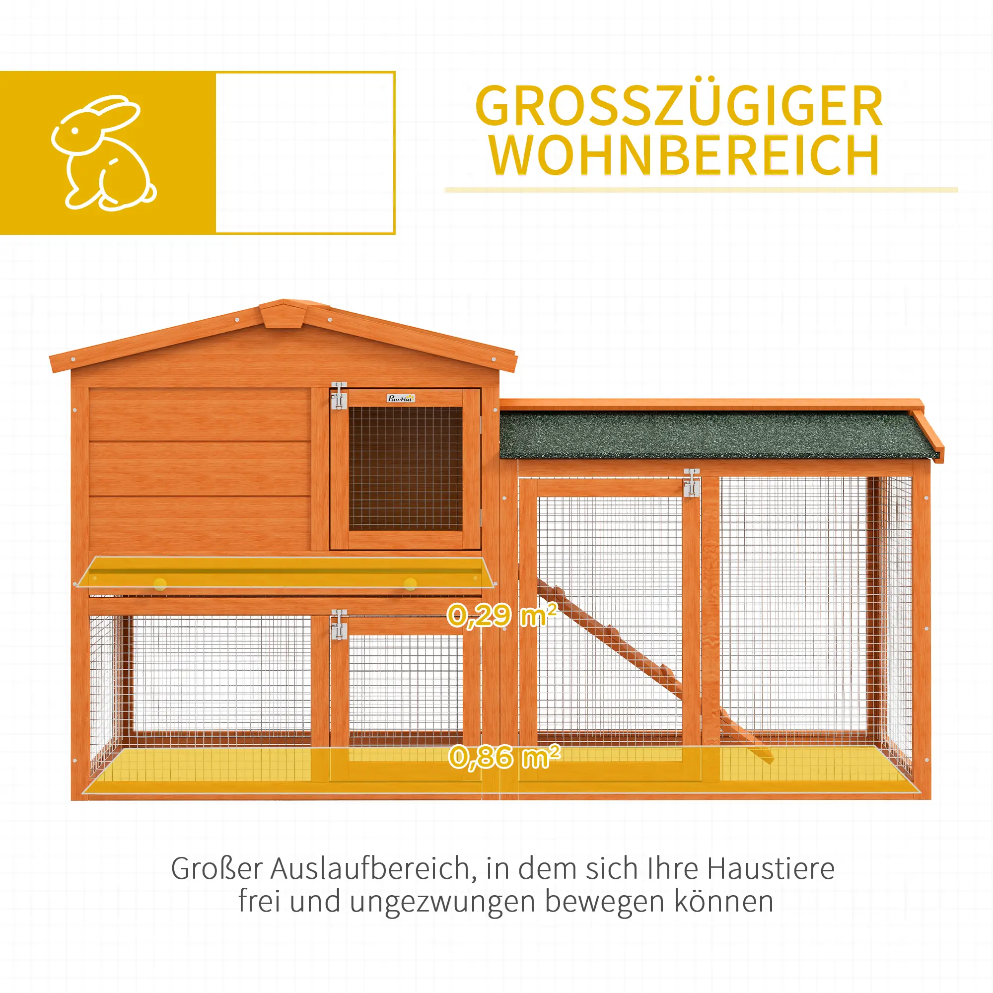 Konijnenhok met buitenverblijf