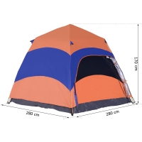 Dubbelwandige Quick-Up Tent Waterdicht B280 x L280 x H170 cm