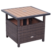 Poly rotan bijzet / tuintafel voor parasol