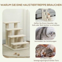 Kattentrap 4 treden 63,5 x 43 x 60 cm Beige