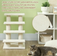 Kattentrap 4 treden 63,5 x 43 x 60 cm Beige