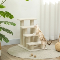 Kattentrap 4 treden 63,5 x 43 x 60 cm Beige