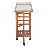 Keukenwagen trolley met houten opbergplanken