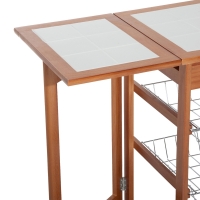 Keukenwagen trolley met houten opbergplanken
