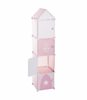 Roze 4 vaks opbergkast