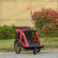 2 in 1 opvouwbare kinderwagen met opbergtas Rood/Zwart