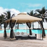 Tuin Paviljoen - Metaal + Polyester Beige 3x3M