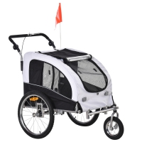 Honden Fietskar Wit/Zwart L155 x B83 x H108 cm