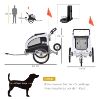 Honden Fietskar Wit/Zwart L155 x B83 x H108 cm