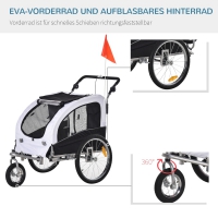 Honden Fietskar Wit/Zwart L155 x B83 x H108 cm