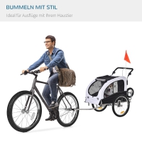 Honden Fietskar Wit/Zwart L155 x B83 x H108 cm