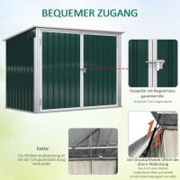 Ombouw Afvalcontainer, Staal ,Groen 178L x 104.5B x 128.5/113H cm