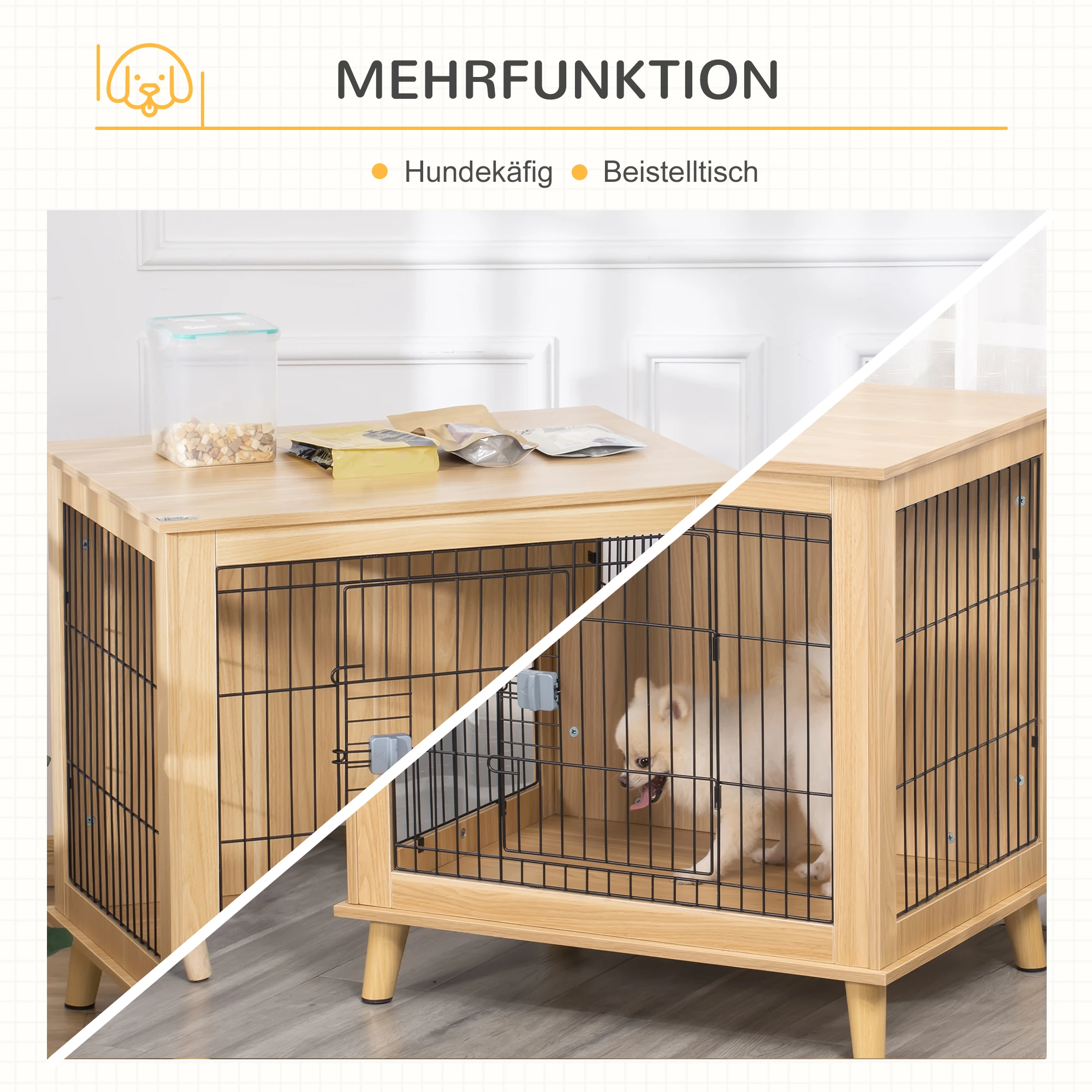Honden Bench met Tafeloppervlak 81 cm x 58,5 cm x 76 cm
