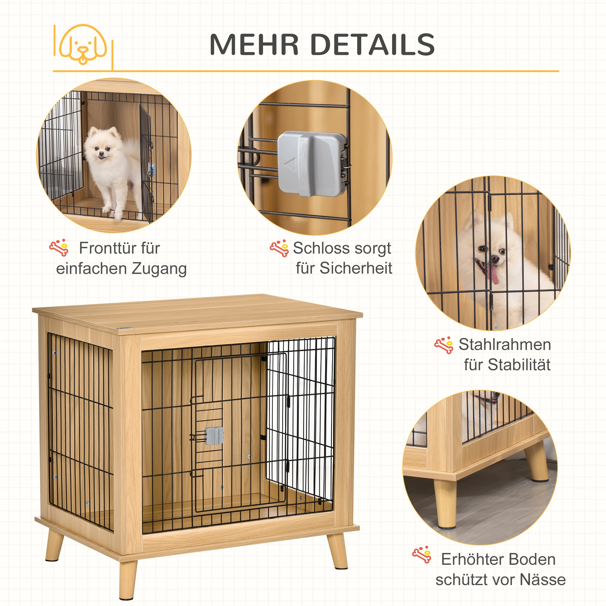 Honden Bench met Tafeloppervlak 81 cm x 58,5 cm x 76 cm