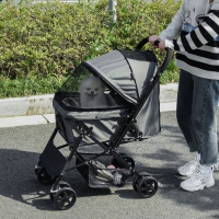 Hondenbuggy Oxford Donkergrijs 76,5 x 52 x 95 cm