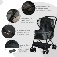 Hondenbuggy Oxford Donkergrijs 76,5 x 52 x 95 cm