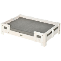 Verhoogde Hondenmand Wit/Grijs - 90 x 60 x 20 cm