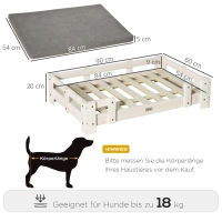 Verhoogde Hondenmand Wit/Grijs - 90 x 60 x 20 cm