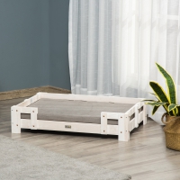Verhoogde Hondenmand Wit/Grijs - 90 x 60 x 20 cm