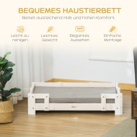 Verhoogde Hondenmand Wit/Grijs - 90 x 60 x 20 cm