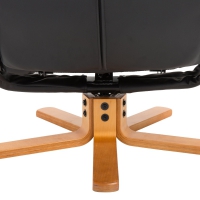 Relaxfauteuil TV stoel 360° Draaifauteuil met Kruk Zwart