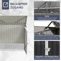Ombouw Afvalcontainer, Staal ,Zwart 178L x 104.5B x 128.5/113H cm