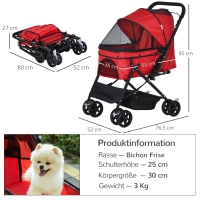 Hondenbuggy Oxford Donkergrijs 76,5 x 52 x 95 cm