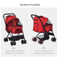 Hondenbuggy Oxford Donkergrijs 76,5 x 52 x 95 cm
