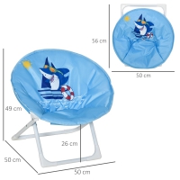 Kinderklapstoel blauw haai Ø50 x 49H cm