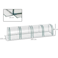 Kweekkas transparant groen 100 x 395 x 80 cm