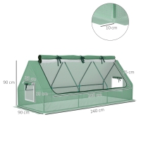 Kweekkas oprolbaar raam 240cm x 90cm x 90cm groen