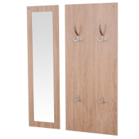 3-delige garderobe set 30 x 100 cm (spiegel) Bruin