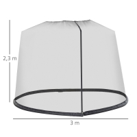 Klamboe voor parasol, zwart, Ø3 x H2,3 m