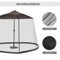 Klamboe voor parasol, zwart, Ø3 x H2,3 m
