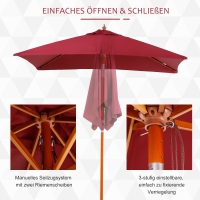 Knikparasol parasol wijnrood 200 x 150 x 230 cm
