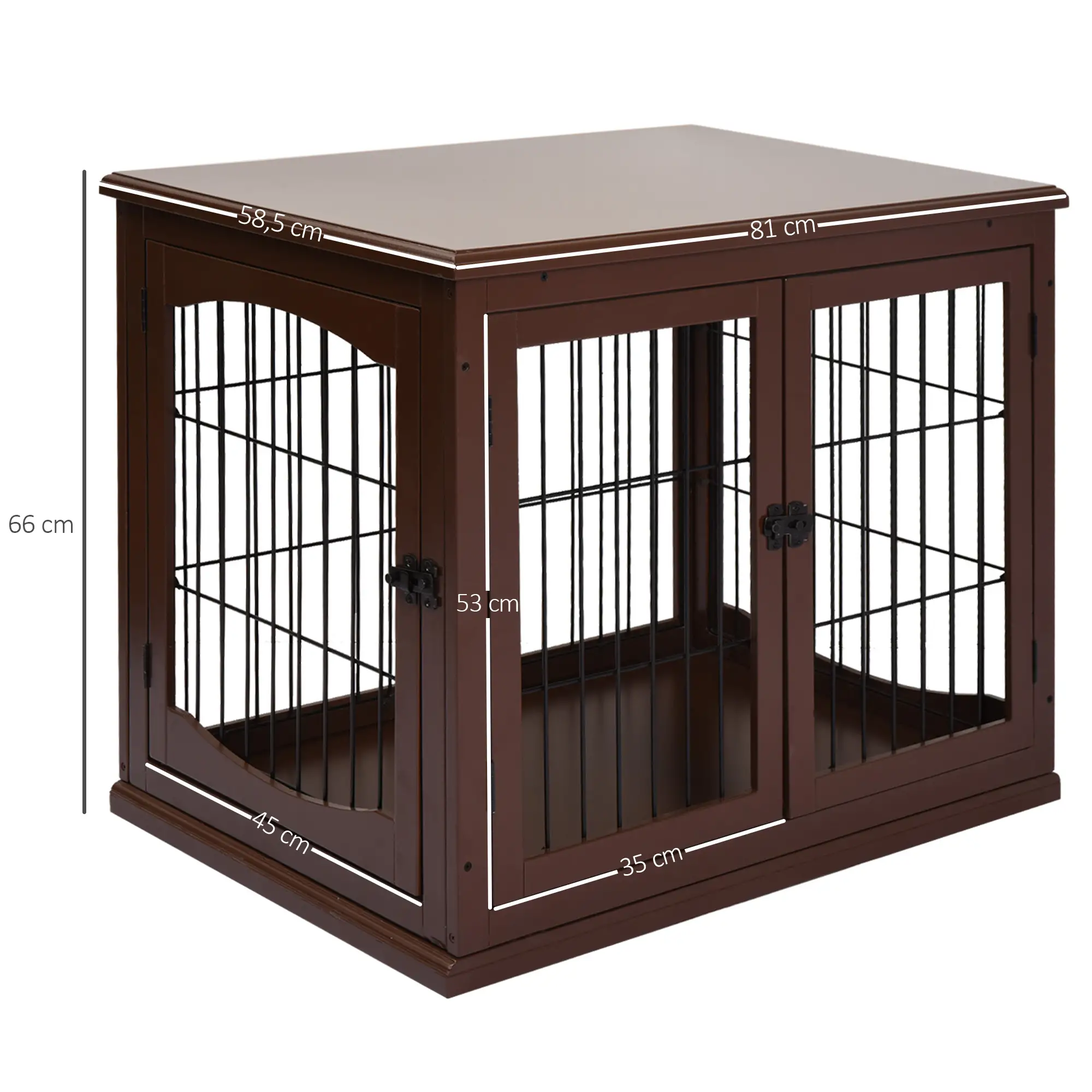 Honden Bench met 2 deuren Bruin
