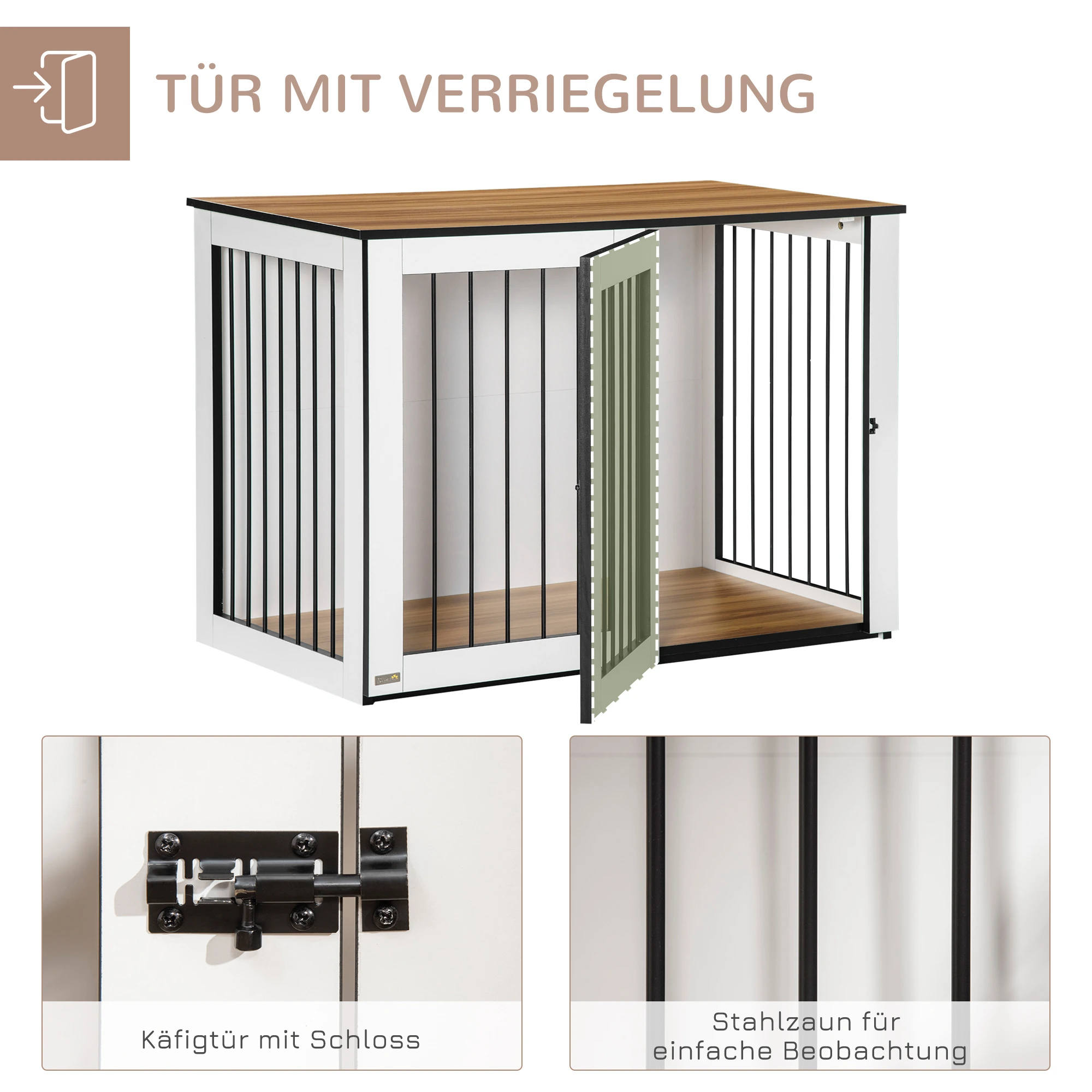 Hondenbench afsluitbaar 106cm x 60cm x 76cm