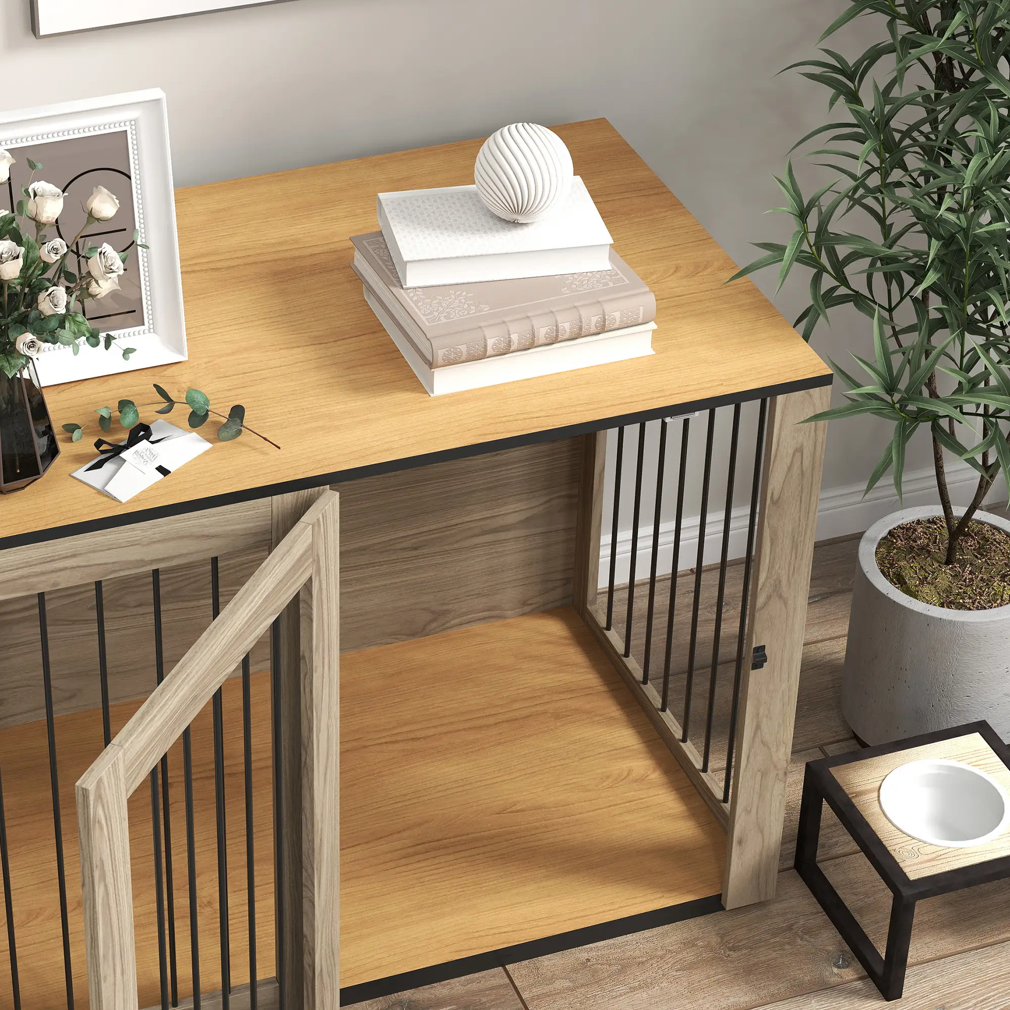 Hondenbench afsluitbaar 106cm x 60cm x 76cm Bruin
