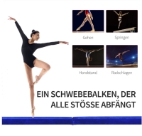 Balansbalk 210 cm gym indoor outdoor tot 120 kg blauw