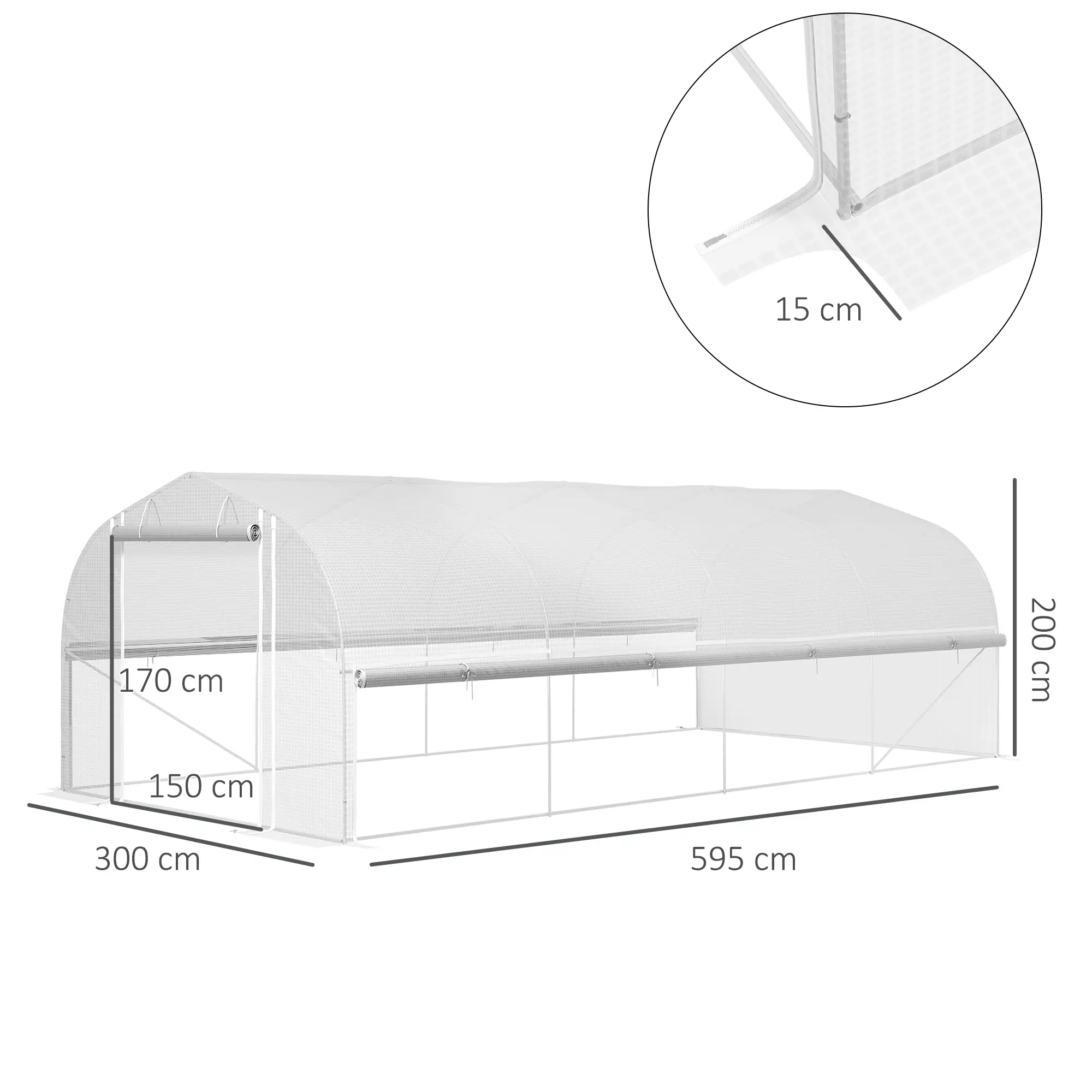 Tunnelkas 595L x 300B x 200H cm