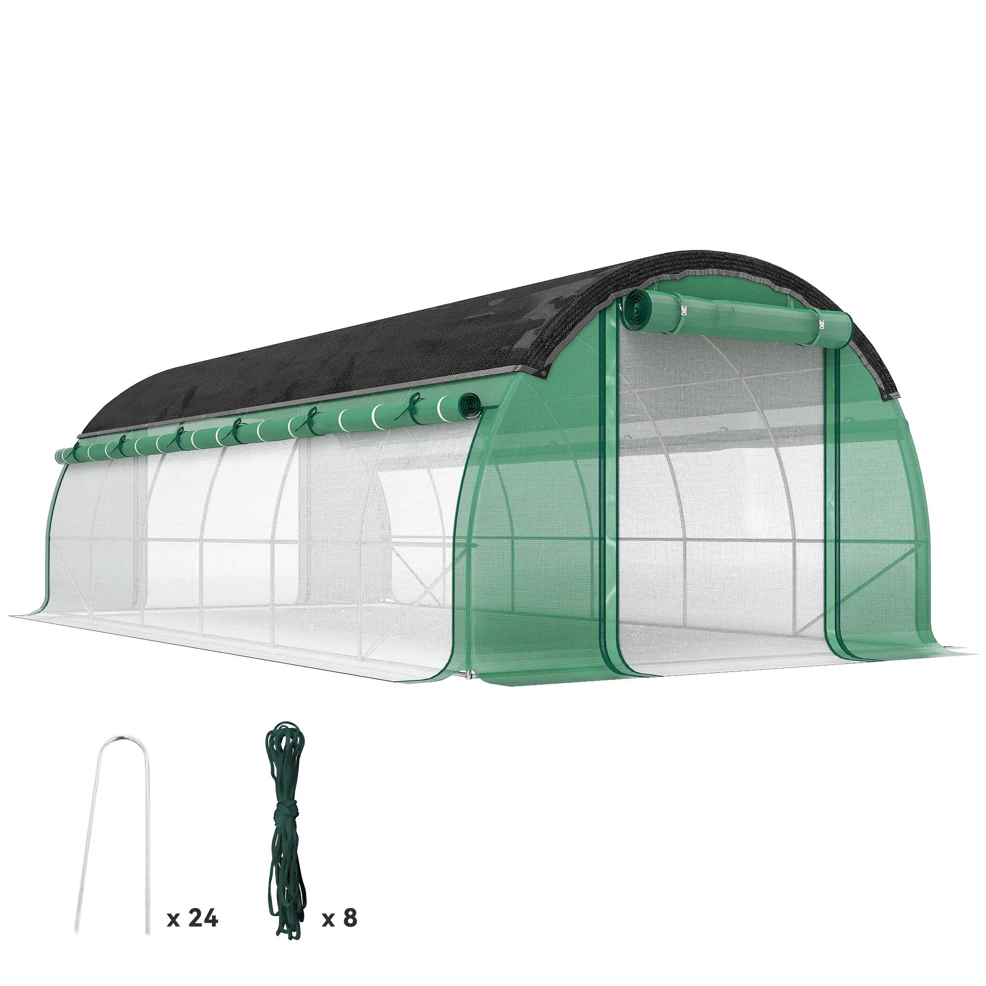 Tunnelkas 6 x 3 x 2 m met Zonweringsnet